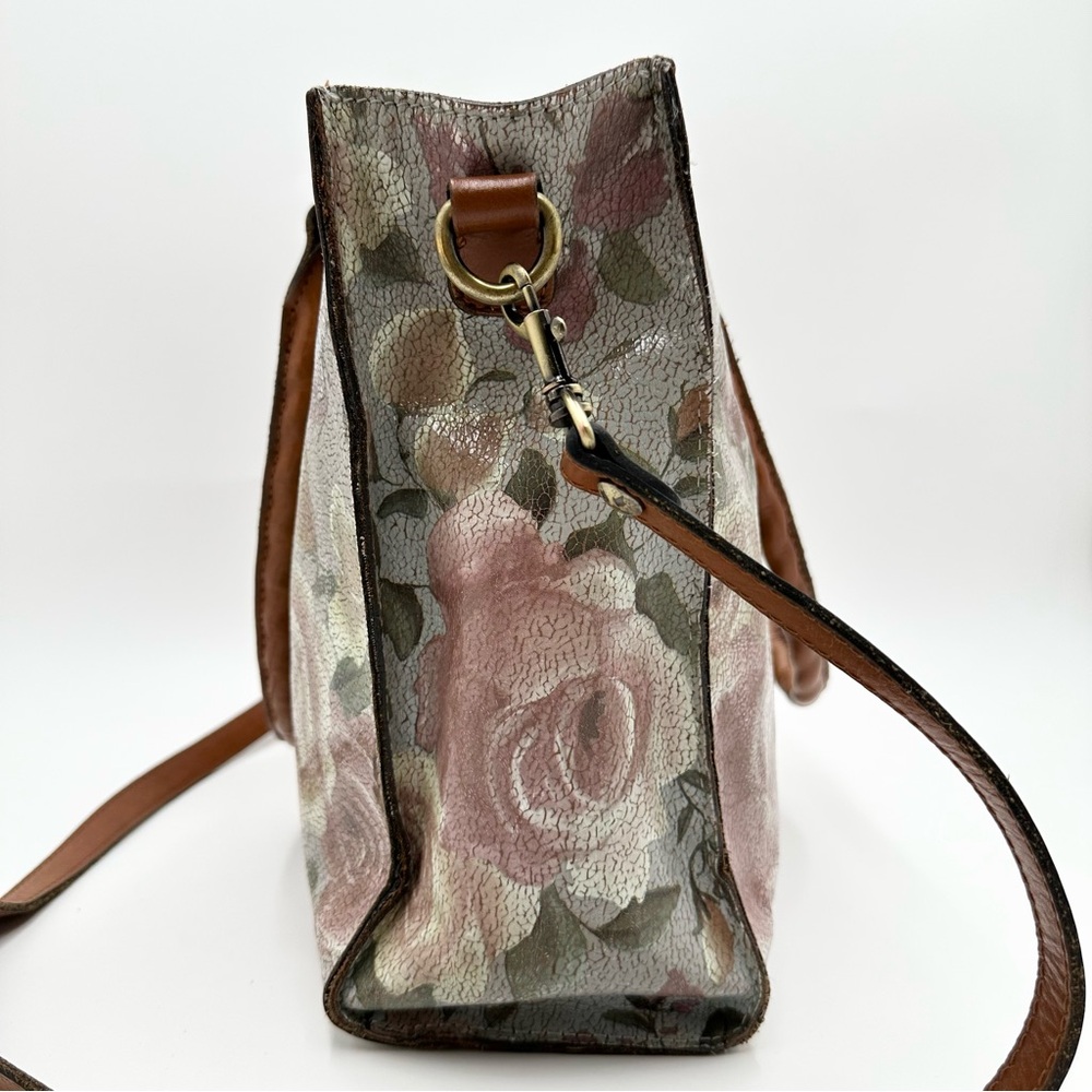 Patricia Nash Zancona Cracked Rose Leather Tote Satchel - Picture 6 of 13